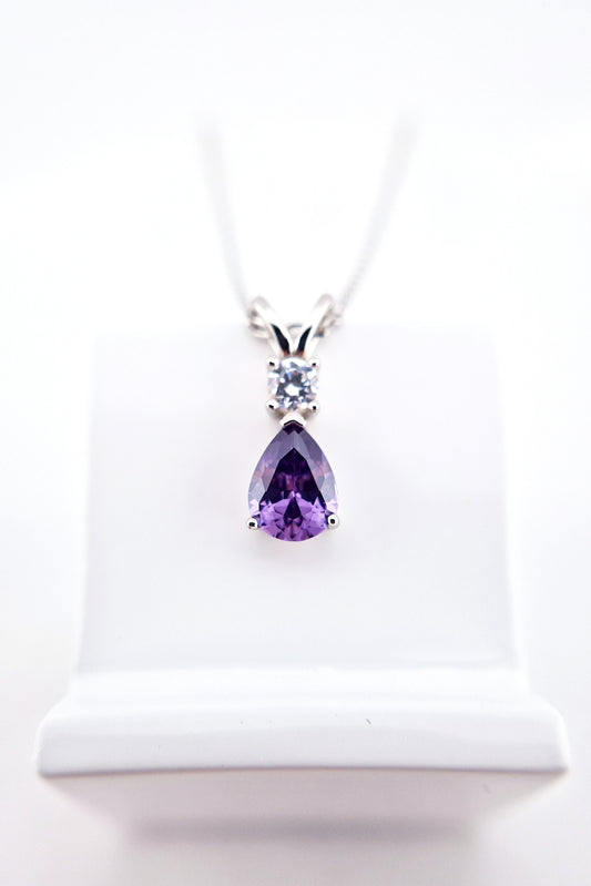 Amethyst Kette, Amethyst Halskette, Edelstein Kette, Amethyst necklace, Amethyst pendant necklace, Amethyst Schmuck, Amethyst Edelstein Halskette, Amethyst Pendant Necklace, Lila Halskette, purple necklace, Silber Halskette mit Amethyst Anhänger, Silver Necklace with Amethyst pendant