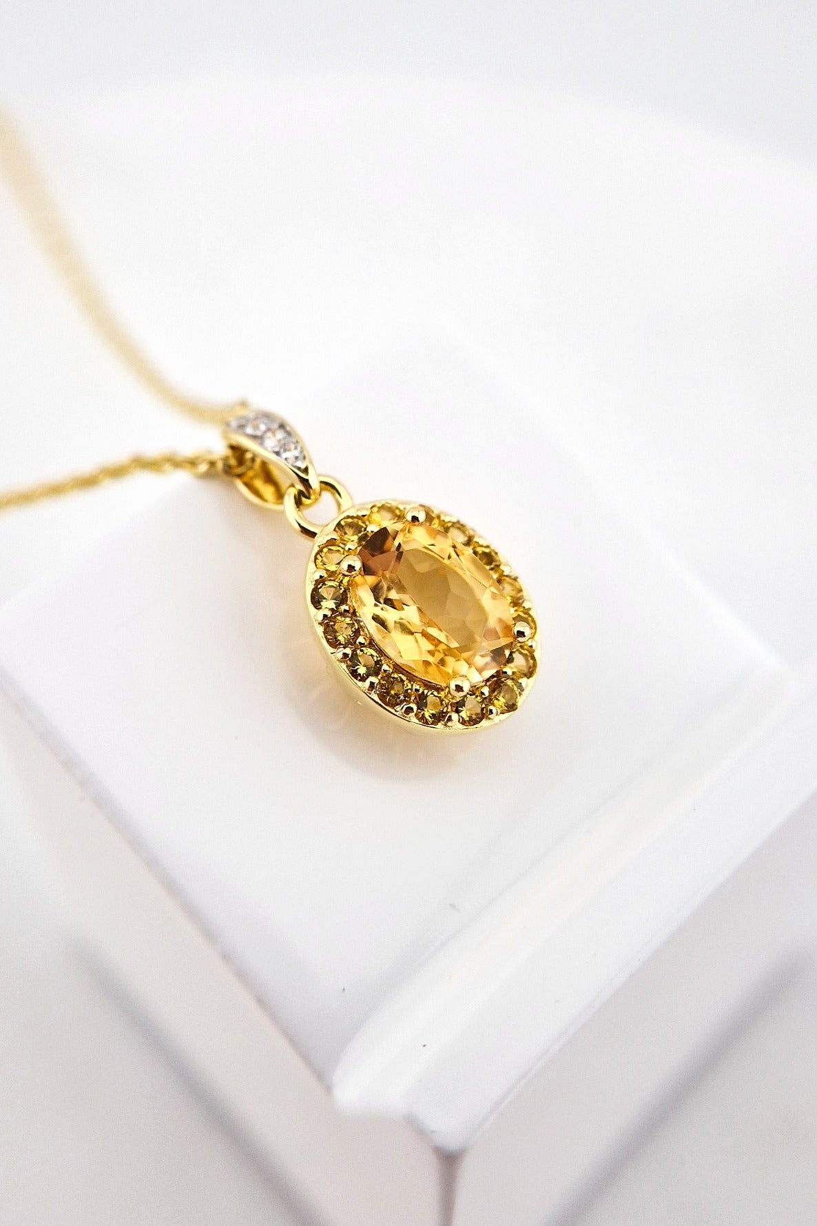 Citrin Halskette, Citrine necklace, Citrin Kette kaufen, Citrine Necklace, golden necklace, Citrine pedant necklace