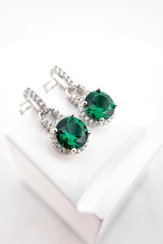 Smaragd Ohrringe, Emerald Earrings, Smaragd Ohrstecker, Silber Ohrringe. grüne Smaragd Ohrringe, grüne Ohrringe, green Emerald Earrings, green earrings, silver earrings, gemstone earrings, Edelstein Ohrringe grün