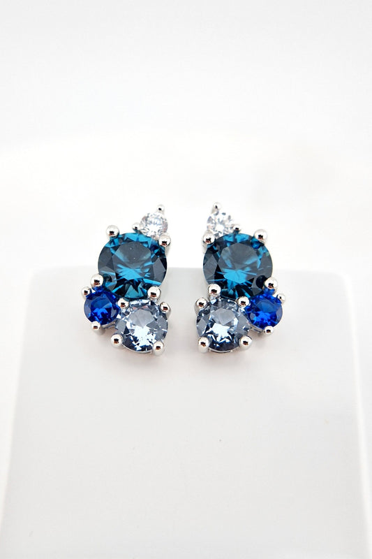 Blau Topas Ohrringe, London Blue Topaz Earrings, Blautopas Ohrringe, Topas Ohrstecker, Silber Ohrringe mit blauen Edelsteinen, Silver Earrings