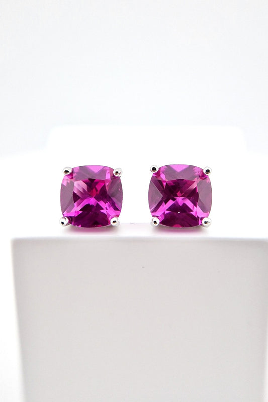 Rosa Saphir Ohrstecker, Pink sapphire stud earrings, Saphir Ohrringe, Sapphire earrings, Ohrschmuck, Rosa Ohrringe Pink earrings, hot pink sapphire earrings, hot pink earrings, Ohrschmuck, Ohrstecker, Ohrringe, studs, earrings, stud earrings