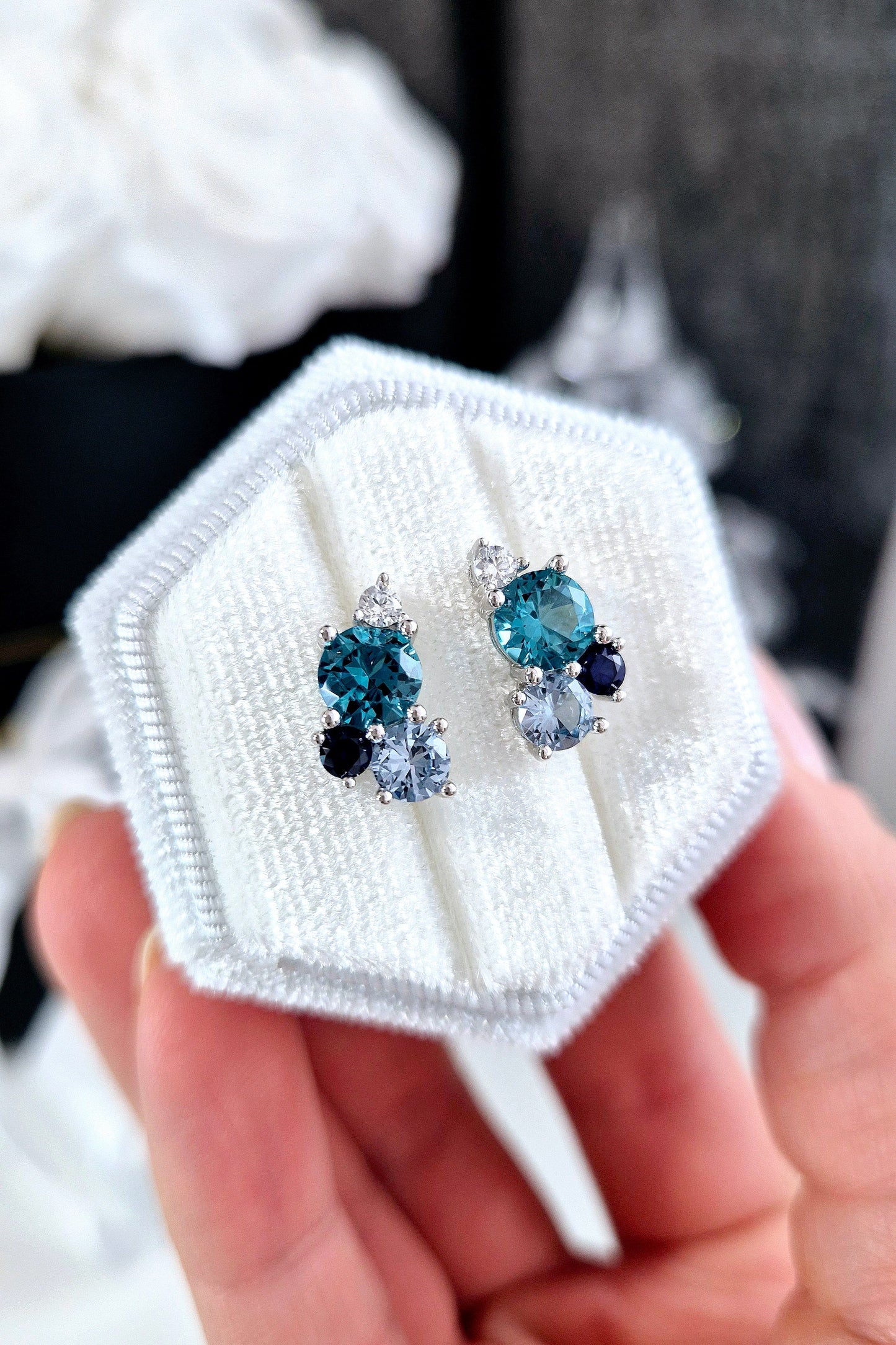 Silver Earrings London Blue Topaz, Silberohrringe, Silvber Ohrstecker blauer Topas, Blau Topas Ohrringe, London Blue Topaz Earrings, Blautopas Ohrringe, Topas Ohrstecker, Silber Ohrringe mit blauen Edelsteinen, Silver Earrings