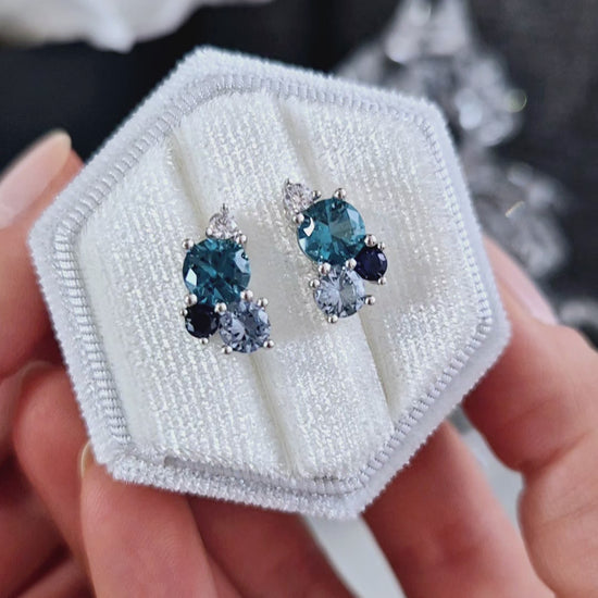 Silver Earrings London Blue Topaz, Silberohrringe, Silvber Ohrstecker blauer Topas, Blau Topas Ohrringe, London Blue Topaz Earrings, Blautopas Ohrringe, Topas Ohrstecker, Silber Ohrringe mit blauen Edelsteinen, Silver Earrings