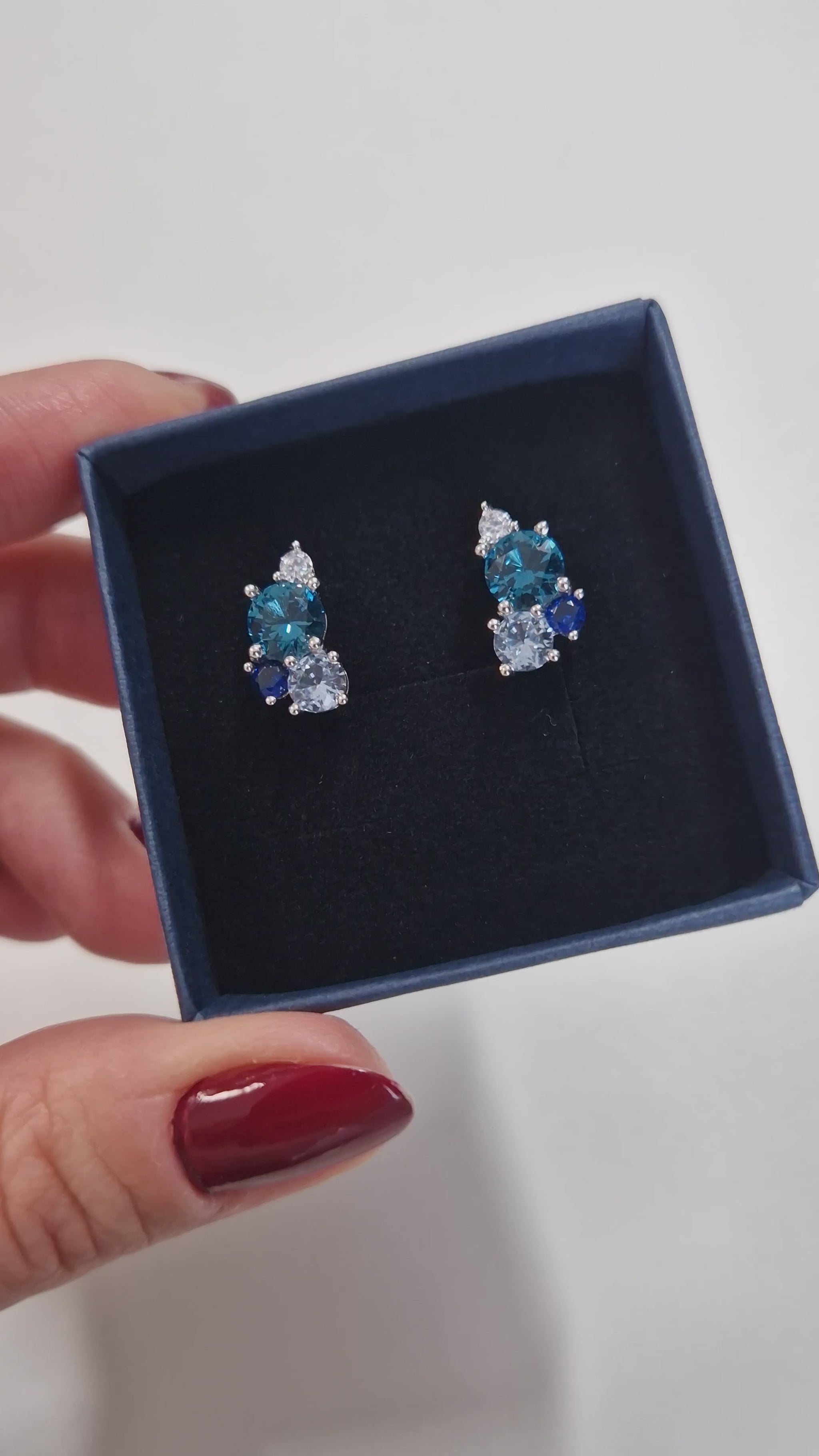 Blau Topas Ohrringe, London Blue Topaz Earrings, Blautopas Ohrringe, Topas Ohrstecker, Silber Ohrringe mit blauen Edelsteinen, Silver Earrings